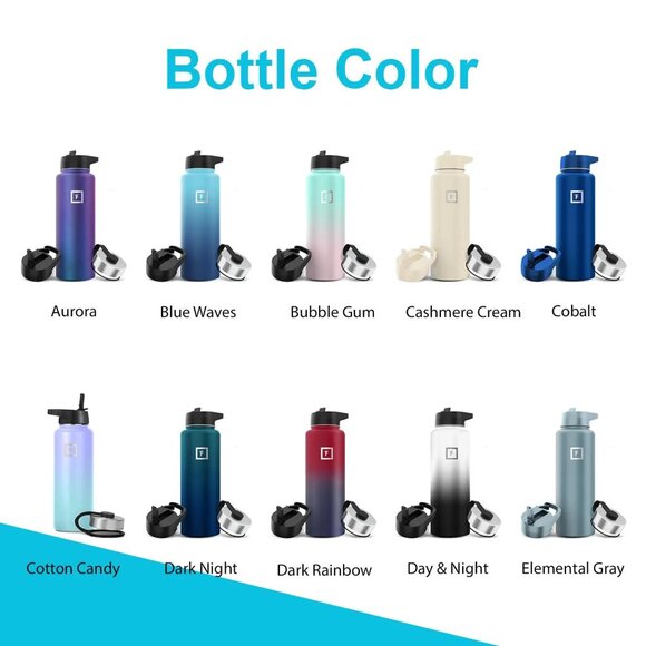 Personalized Iron Flask 40oz Water Bottle: Laser Engraved Stainless Steel Bottle - Picture 2 of 6